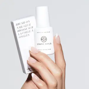 Static Nails Non-Damaging Brush-On Nail Glue | For Flawless Reusable Pop-On Manicures and Press-On Nails | Fast Drying, Easy Application, Strong Hold, Mess-Free viral