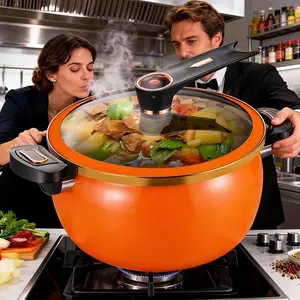 8L Large Multipurpose Nonstick Stock Pot with Twist Lock Handle, Fast Cooking Soup Pot Compatible with All Stovetops, Commercial Grade Stew Pot for Home, Hotel and Restaurant Use
