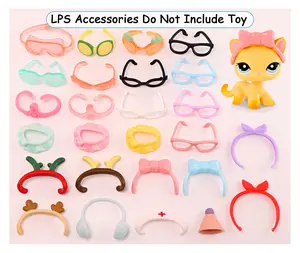 10pcs Mini Mixed Plastic Glasses Hair band Antler Accessories Set for Action bobble-head Mini Shorthair Cat Dashchund Husky Kitten Bunny Great Dane Deer Collie Pet Toys(B34)