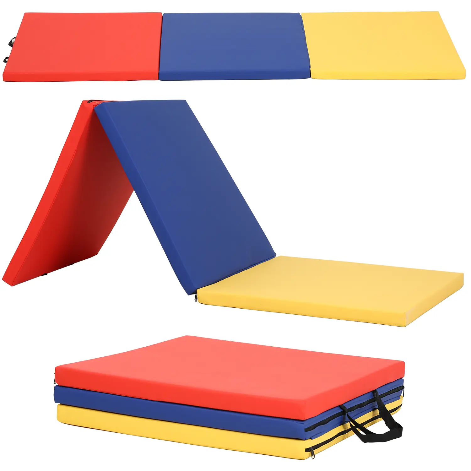 FDW Gymnastics Mat Tumbling Mat Gym Mat Foldding Lightweight Tumbling Mat 2 Inches Thick Fitness Yoga Exercise Mat Home Gym Mat Equipment