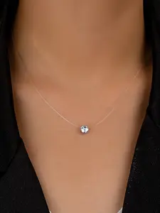 Elegant Women's Zircon Round Pendant Necklace, Perfect Gift for Her, Daily Wear Essential Jewelry Accessory, Stylish Female Fashion Piece, Zircon Gemstone Necklace
