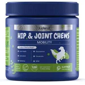 Dog Hip & Joint Supplement with Glucosamine, Chondroitin & MSM – Joint Support Chews with Vitamins C & E for Dogs of All Sizes – 120 Soft Chews