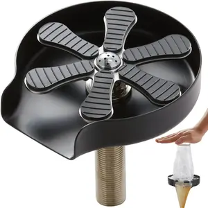 VEVOR Glass Rinser, 10 Powerful Spraying Jets 360 Rotating Cup Rinser for Sink, Wearproof ABS Sink Faucet Cup Washer ABS Cup Holder for Baby Bottle, Glass Cup, Wine Glass (Silver - White Base)VEVOR Super Brand Day