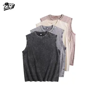 Vintage Shirt Mens Wash Tank Top Summer Casual T Shirt Vacation Round Neck Retro Vest  Men's Sleeve Crop Vest Top T Shirts Crewneck Loose Pullover Tank Tops Sleeveless