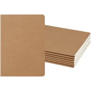 8 Pack A5 Kraft Notebooks Bulk, 8.3x5.5 Inches Blank Journaling Notebooks, Notebooks for Work, Composition Notebooks for School, Journal notebooks