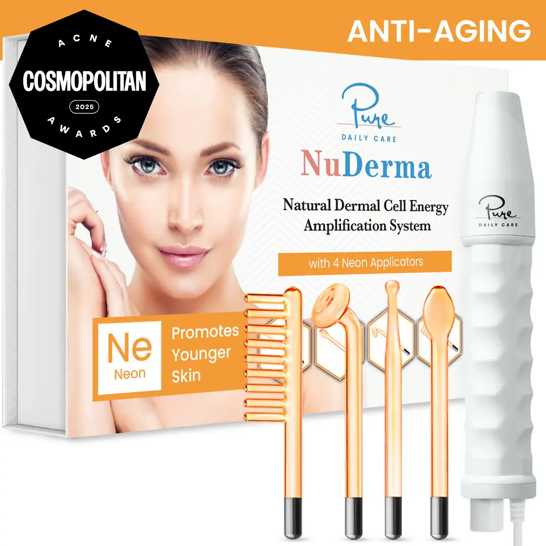 NuDerma Standard High Frequency Wand for Anti-Aging and Anti-Acne Neon Argon Gas by Pure Daily Care high frequency wand hair NuDerma Standard High Frequency Wand for Anti-Aging and Anti-Acne Neon Argon Gas by Pure Daily Care high frequency wand hair