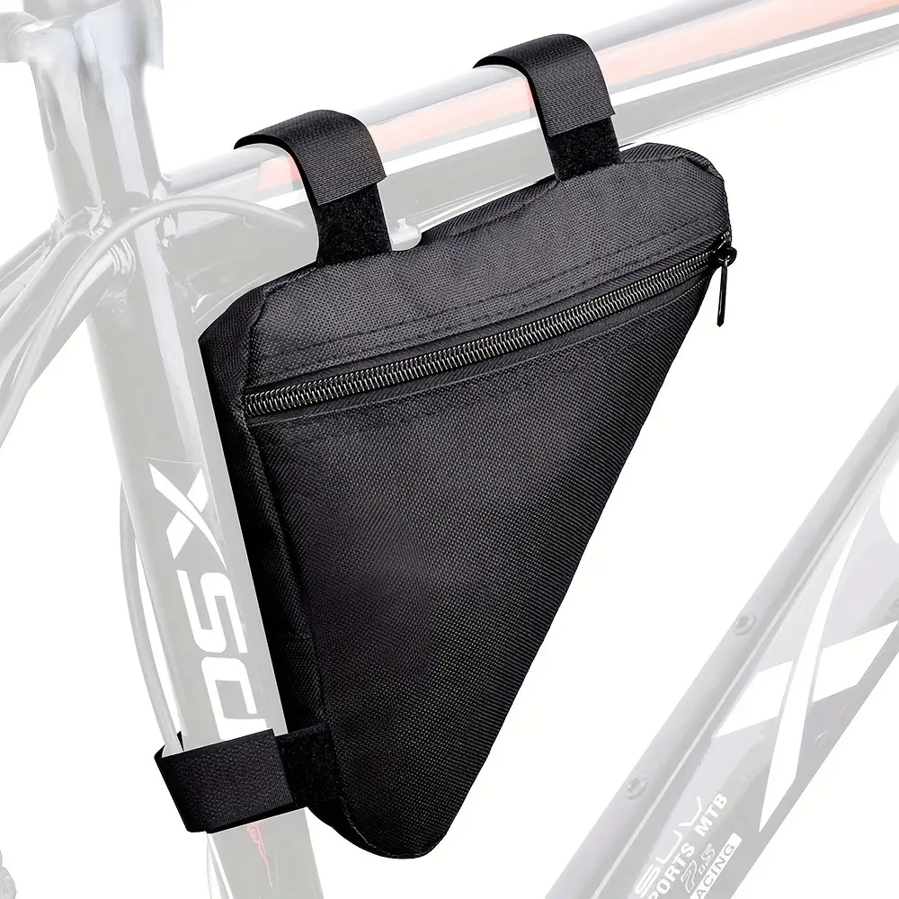 Quick Release Bike Triangle Frame Bag - Durable Oxford Cloth, Adjustable Straps, Convenient Bicycle Storage & Easy Riding Access, Black, Outdoor Sport Cycling, Cycling Storage, Secure Zipper Closure, Bike Racks, Outdoor Cycling Accessories, Bike Gear