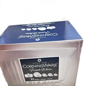 Corningware French White Plates - 11 Pieces Set Since 1958 - Microwave Safe & Oven Friendly Dinnerware