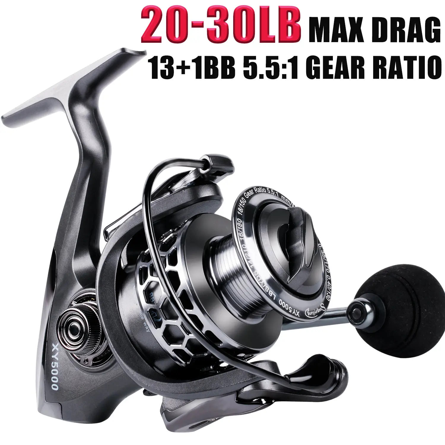 Sougayilang Spinning Reel - Precision-Carved Line Cup, Waterproof, Lightweight, High-Speed Fishing Tackle with Spinning Rod-Compatible Gear Ratio for Outdoor Enthusiasts