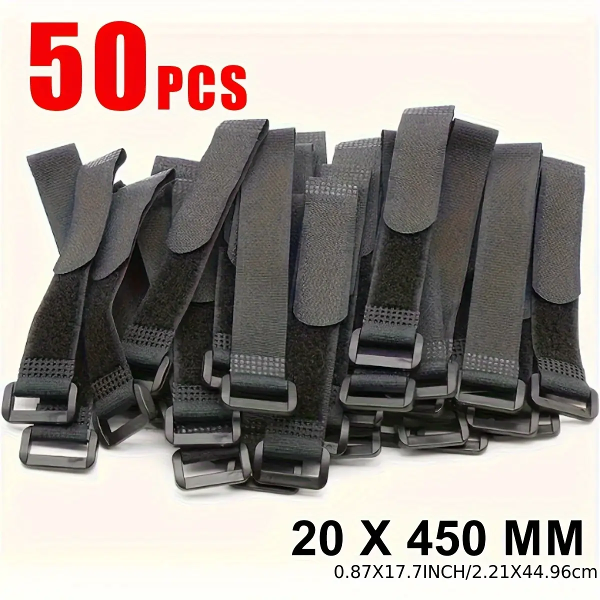 50-Piece Reusable Velcro-Style Cable Ties, Durable Straps for Cable Clutter Prevention, Home & Office Electrical Extension Cord Organizer for DIY Mechanics, 50 Pieces