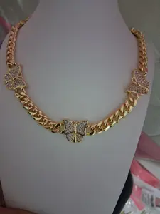 Gold Butterfly Stud Earrings with Crystal Stones – Elegant Sparkle Design