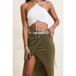 Boho Medallion Macrame Belt