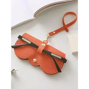 Women's Cute Artificial Leather Sunglasses Case - Portable Glasses Pouch, Portable Sunglasses Organizer, Holder Clip, Holder Straps, Ideal Gift for Girlfriends for Summervibes Outdoorfun