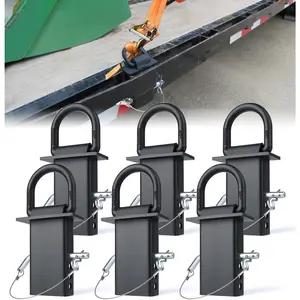 5/8" Heavy-Duty Stake Pocket D Rings with Anti-Loss Cord | Adjustable 18,000 lbs Trailer Stake Pocket Tie-Down Utility for Flatbed  and  | 4 Adjustable Holes | 6 Pack