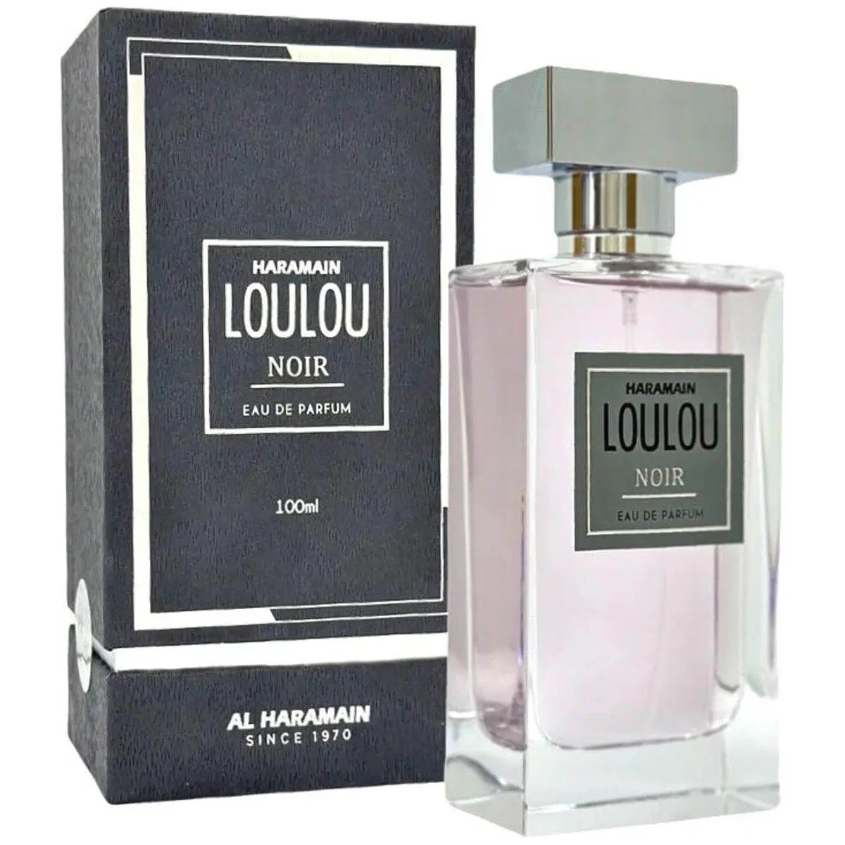 Al-Haramain Loulou Noir Fresh Women's EDP Spray - Noir, Aromatic, Full-Size, Packaged Boxed, 3.4 fl oz, Lavender Top Notes, Bergamot Blend, New in Box, Noir Women's Fragrance, Aromatic Women's Fragrance