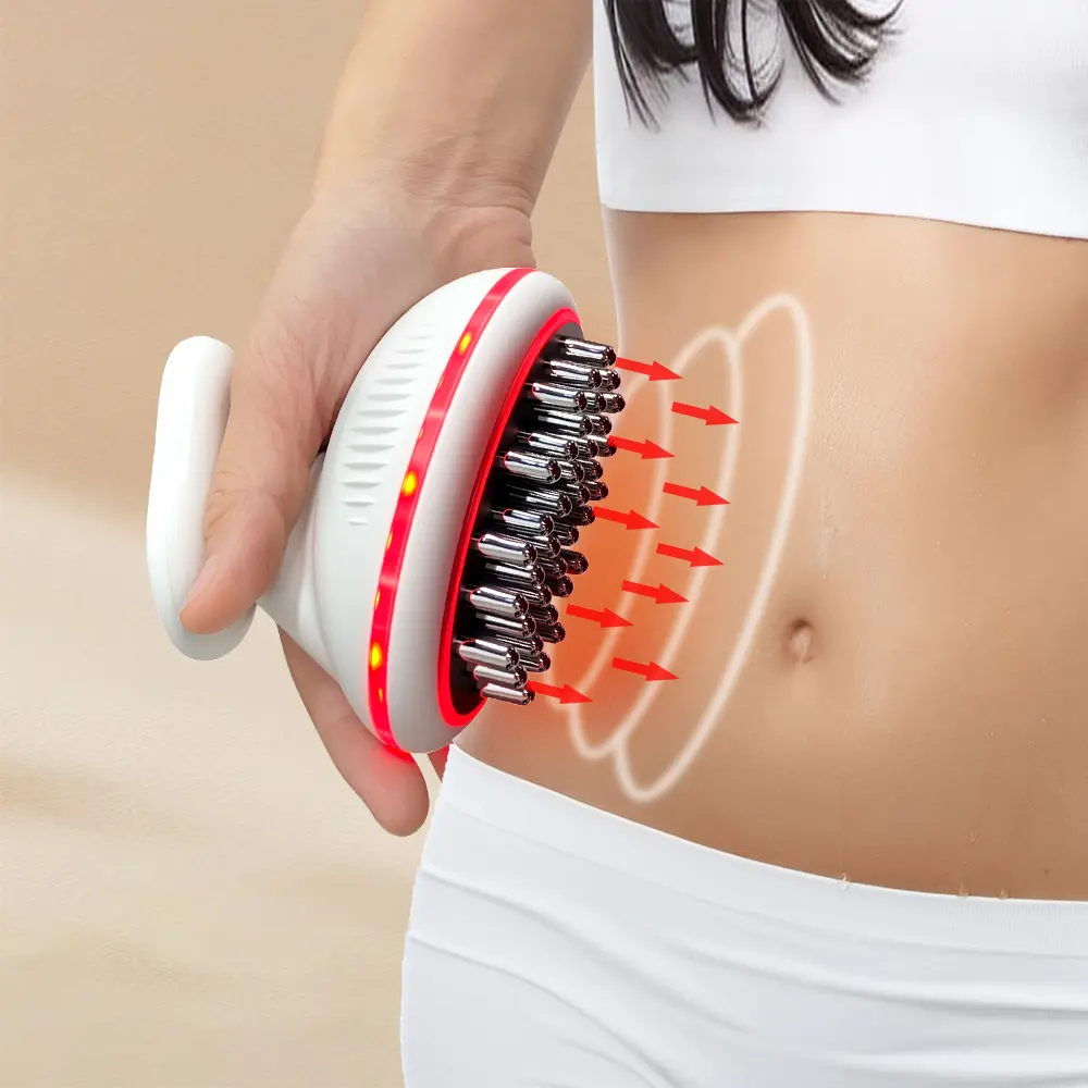 SHMHE Handheld Full Body Comfort Massager with Featuring Heating, Vibration, Red Light, and EMS, 4 Modes 9 Levels Adjustable Intensity Multi-Mode Relaxing Tool for Self-Care,summervibes, Portable Muscle Relief for #SummerWins #DealsForYouDays, Battery Pow