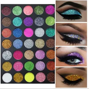 35 Color Diamond Glitter Eyeshadow Palette, Shimmer Sparkle Palette, High Pigment Powder with Shimmer and Satin Finish, Long-Lasting Waterproof Makeup for Beginners