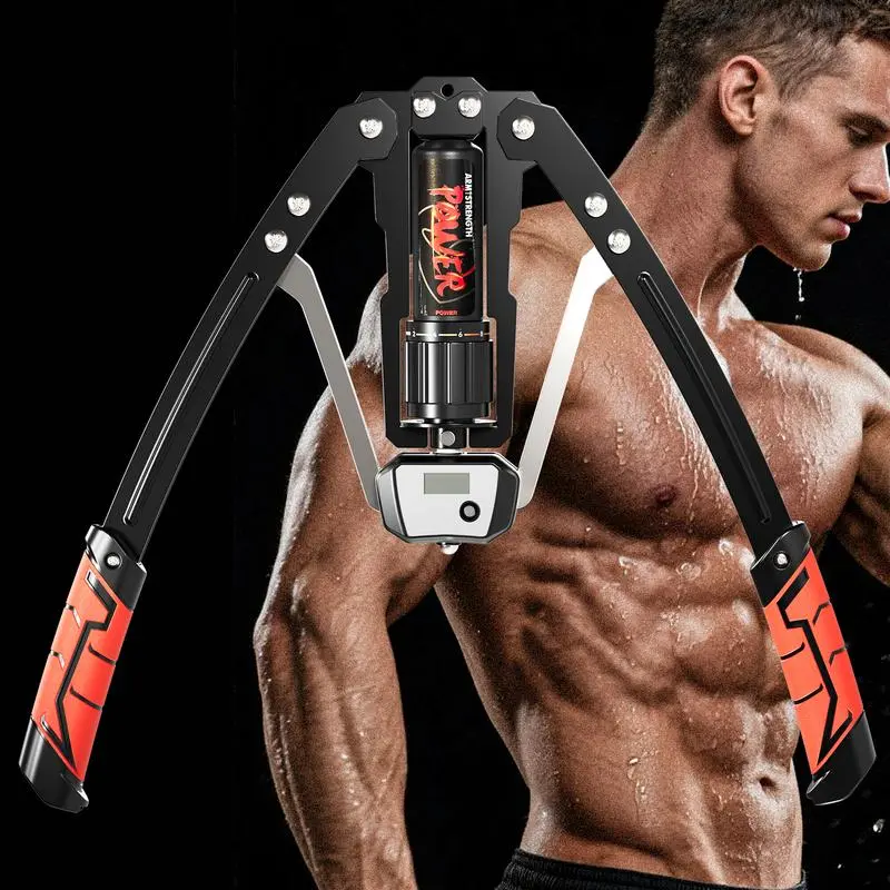 Adjustable Hydraulic Chest Exerciser Arm Trainer - 10-200 lbs Resistance, Unisex Compact Home Fitness Equipment, Fitness Accessory for Chest & Upper Body Strength, Arm Exercises