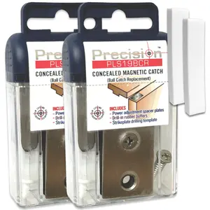 Magnetic Door Catch, Ball Catch Replacement Hardware for Closet or Double Doors, Precision Lock 2-Pack with Foam Pads