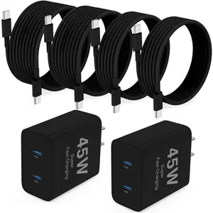 For iPhone 17 16 15 Charger,  45W Dual Port USB C Fast Charging Block and 6ft/10ft Type C to C Cable Cord Long, for Apple iPhone 17 Pro Max/17 Air/16 Pro/15 Plus/iPad/mini,Wall Plug Cube Brick