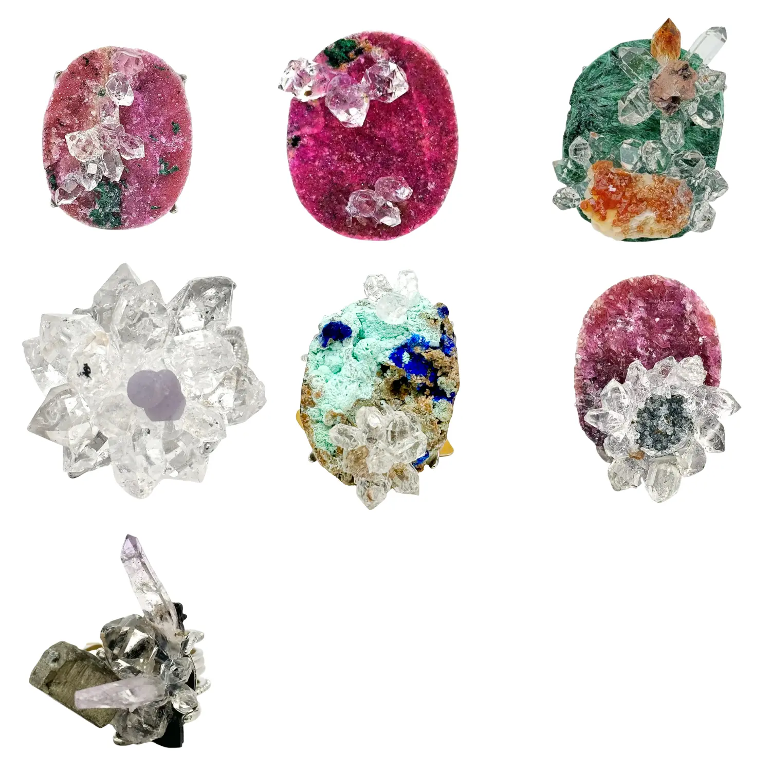 Tray A-【No.019-025】Unique Handmade Crystal Ring