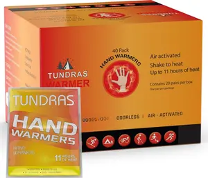 Hot Hand Warmers 11 Hours Long Lasting - 40 Count -  Odorless Safe Single Use Air Activated Heat Packs for Hands,  and  - Up to 11 Hours of Heat - TSA Approved