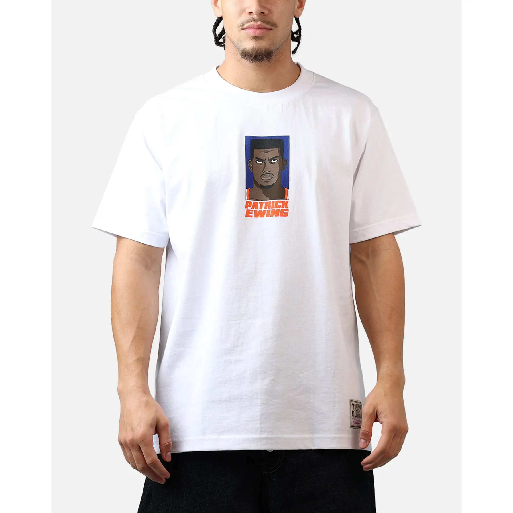 Mitchell & Ness New York Knicks Patrick Ewing Cartoon T-Shirt White