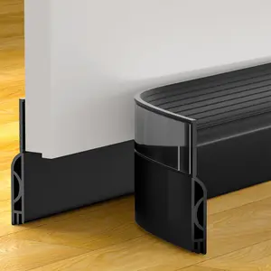 39" Door Draft Stopper - Bottom Door Sweep for Weatherproofing (Black, Blocks Drafts/Noise, Insulates Gaps Under Doors)