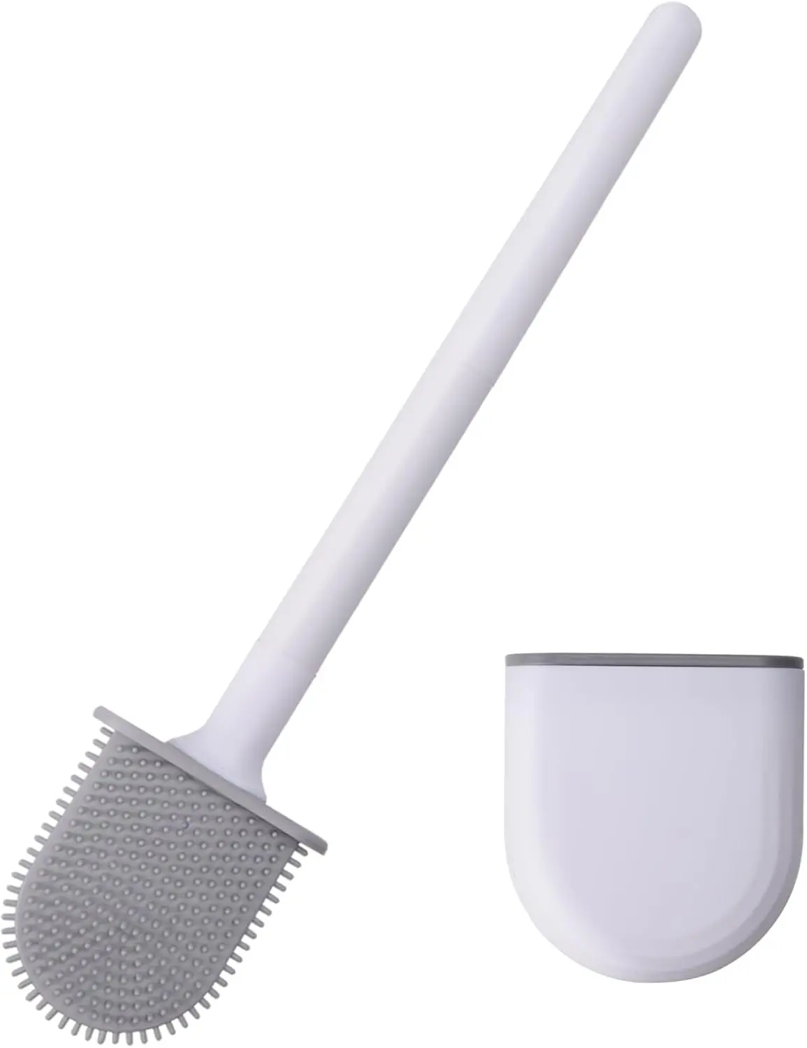 Toilet Bowl Brush, Toilet Brush Silicone Won't Damage Toilets, Wall Mounted Toilet Brush-Anti-Roll, Anti-Drip Design, Suitable for RV Travel Trailers and Campers