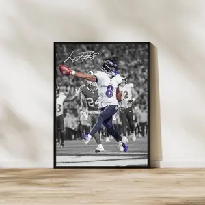 Lamar Jackson Poster, Baltimore Ravens Art. NO FRAMED