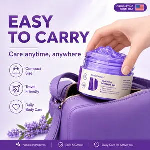 Kreain Nature Soothing Purple Gel, Massage Gel for Joints, Muscles, Knees, Shoulders & Back