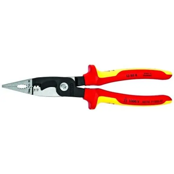 KNIPEX (13 88 8 SBA) 6-in-1 Electrical Installation Pliers 12 and 14 AWG-1000V Insulated