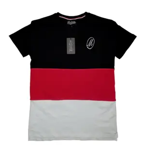 Men's M Logo Tri- Color T-shirt (Black/Red/White)
