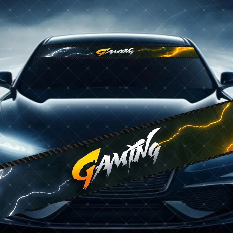 Lightning Game Car Windshield Sticker Vinyl Decal, Scratch Cover Waterproof UV Protection for All Cars, Stylish Car Accessories, Universal Fit, Durability