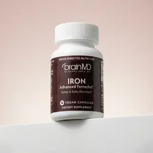 BrainMD - Iron - The Secret Controller of Your Emotions - Enhances energy levels without caffeine - 30 vegan capsules