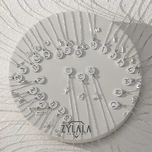 Silver Color 925 Sterling Silver Initial Letter Necklace Cute Elegant Delicate Jewelry Gift For Women Girls