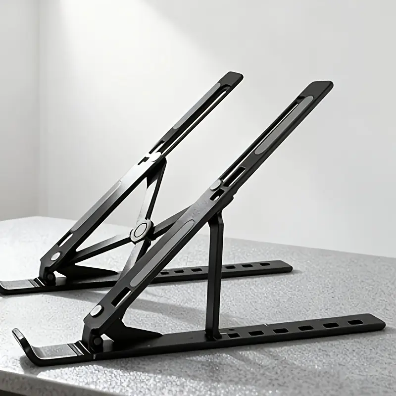 Folding Laptop Stand - Adjustable, Portable, Lightweight, Compact Base, Angle-Adjustable, Compatible with Laptops, Tablets, Smartphones for Home Office, Travel