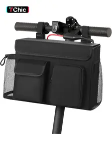 Mobility Scooter Bag, Electric Scooter Bag, Wheelchair Bag, Bicycle Bag, Scooter Storage Carry Bag with 15-Inch Laptop Pocket and Cup Holders, Durable Basket for Scooter, Wheelchair and Bike, Mobility Scooter Accessories for Adults