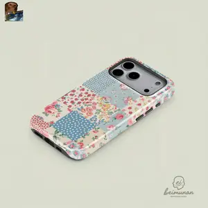 MagSafe iPhone Case Quilt Patchwork Phone Case |   Protective Vintage cottage Premium Film 2 in 1 Phone Case - Durable, Shock Absorbing and Stylish Protection - Compatible with iPhone 17 16, 15,  Plus, Pro, Pro Max, Perfect birthday gift for friends.