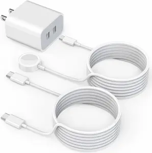 Super Fast Charger for Apple Watch & iPhone 16,[Apple MFi Certified]Fast Dual USB C Charger Plug with 6FT USB-C to C/iWatch Portable Fast Charging Cable for Apple Watch 10/9/Ultra/8/7/SE/6/5,iPhone 15