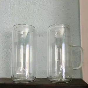 16 OZ SNOWGLOBE GLASS CUP DOUBLE WALL FOR COLD DRINKS