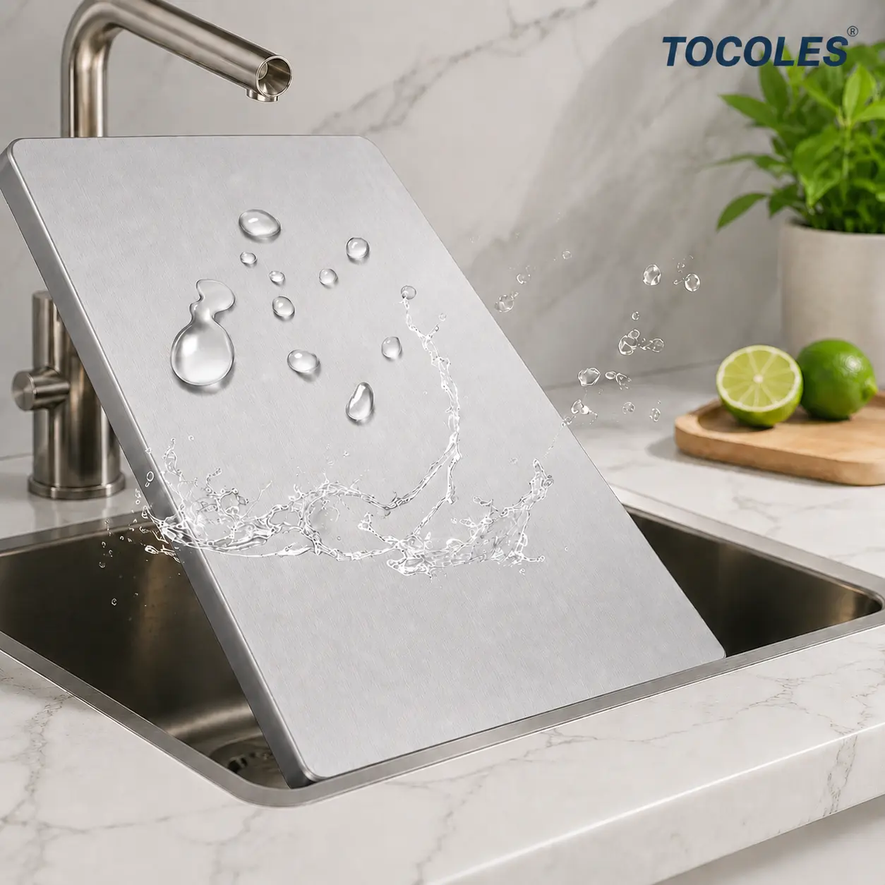 Stainless Steel Chopping Board - Non-slip Kitchen Cutting Board for Knife Use, Essential Household Kitchen Accessory