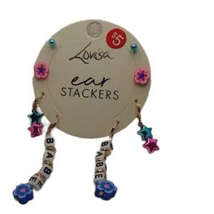 Lovisa Ear Stackers Glitz Lovisa Summer Beach Earrings with Colorful Beads and Floral Designs
