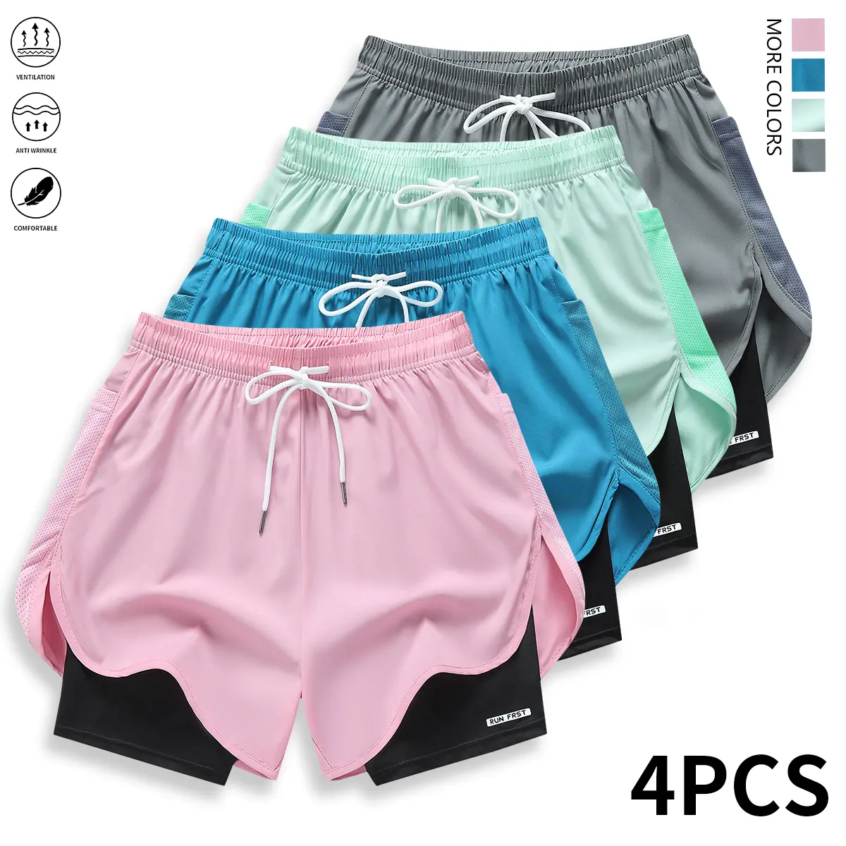 Pink + Lake Blue + Fluorescent Green + Light Gray