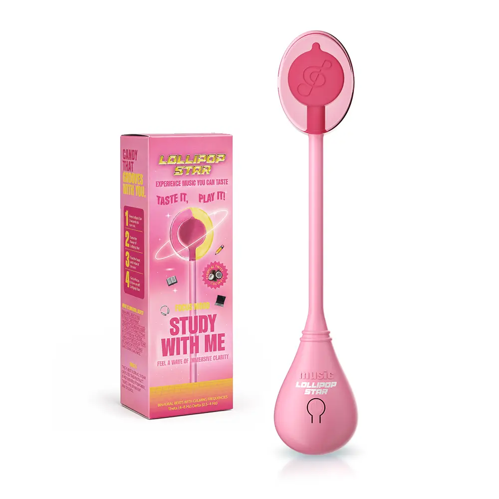 Lollipop Star Music Audio Lollipops - Immersive Binaural Beats Bone Conduction Candy, Sensory Experience Novelty Gift for Focus & Relaxation (Tropical Twist Coconut)