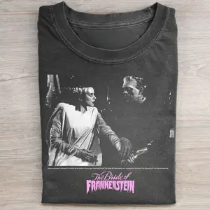 Vintage The Bride Of Frankenstein Graphic Tee - Frankenstein Movie Shirt - Elizabeth Lavenza, Victor Frankenstein Shirt - Iconic Movie 2025 Merch - Horror Gothic Movie Shirt - Frankensteins Monster Tee - Mia Goth fans unite Merch