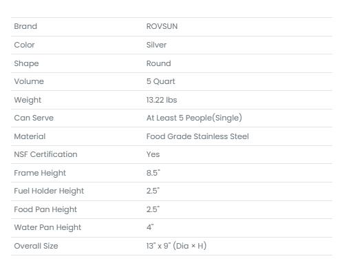 [FLASH SALE] ROVSUN 5 QT Round Silver Chafing Dish Buffet Set with Glass Lid & Holder