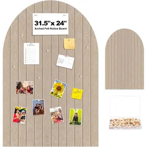 31.5 X24 Inch Large Arch Felt Bulletin Board with 50 Wooden Pushpins Decorative Picture Framed Display Board Felt Tile Wall Organizer for School  Office Boho Wall Decor(Dark Camel)