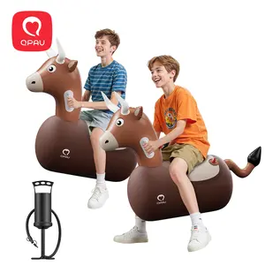QPAU Kids Bull Toy 1/2PCS Set 220 lbs Weight Capacity Bouncing Animal Bull/Dinosaur-Themed Suitable for Children 5+ Large Size Comfortable and Stable Dual Independent Air Chambers summerwins