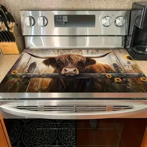 Soft Gas Stove Cover Pad with Skull Pattern Design, Scratch Resistant, Durable and Easy to Clean, Versatile for Any Kitchen Stove Plate and Seasonal Decor